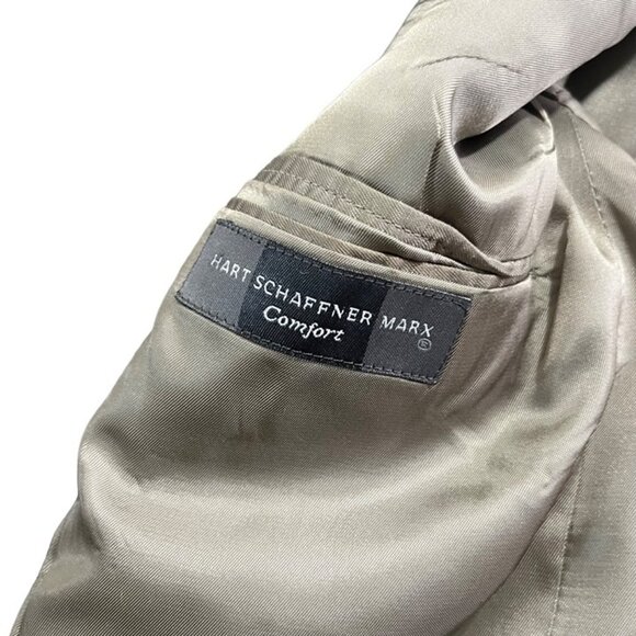Hart Schaffner Marx men's Sport coat 44L gray brown plaid 2 button - Picture 8 of 8